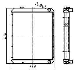 840mm Yükseklik PC120-6 Ekskavatör Radyatörü 203-03-67111 203-03-67110